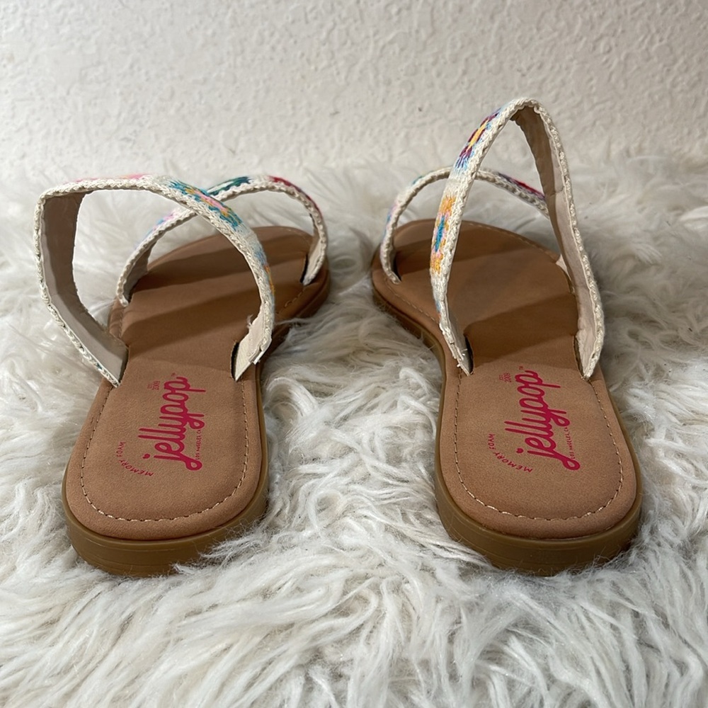 JELLYPOP Women's Robbie Natural Multi Crochet Slip On Sandals Size 10 NEW - Picture 6 of 15